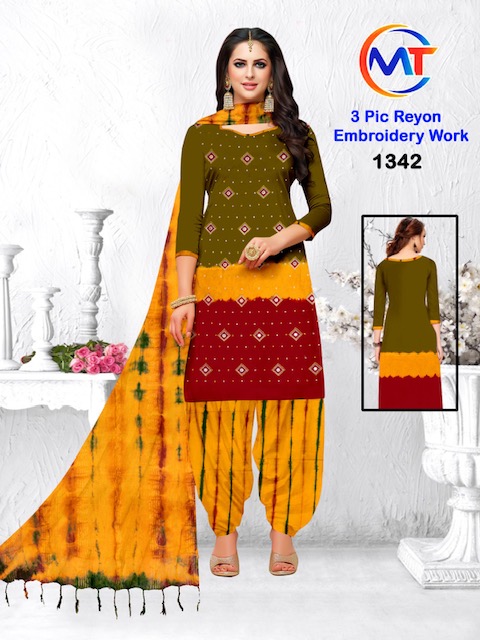 MT Rayon Embroidery Work Rayon Exclusive Designer Dress Material